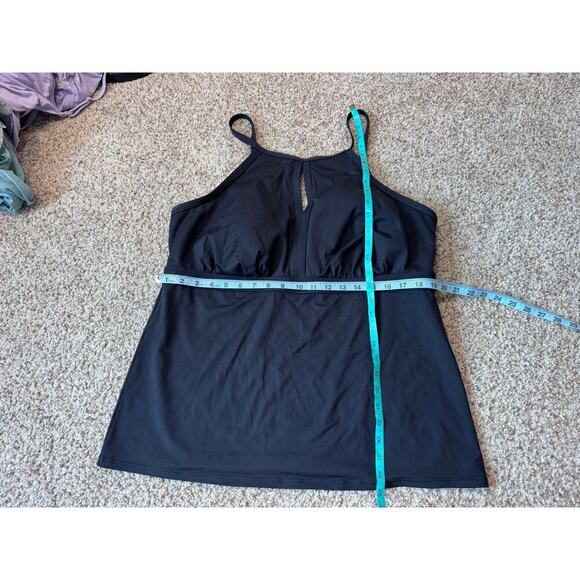 Land's End Women's swim tankini top size 18 TALL/LONG, Black - Picture 3 of 6